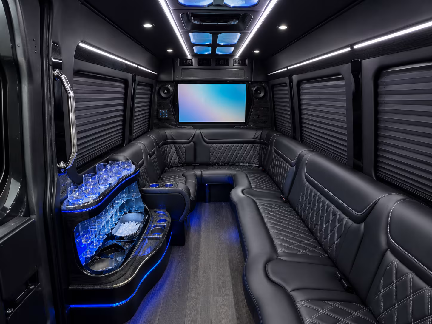 sandy springs 50 passenger party bus inside